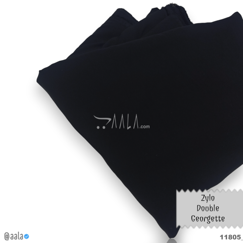 Zylo Double-Georgette Blend 58-Inches BLACK Per-Metre 