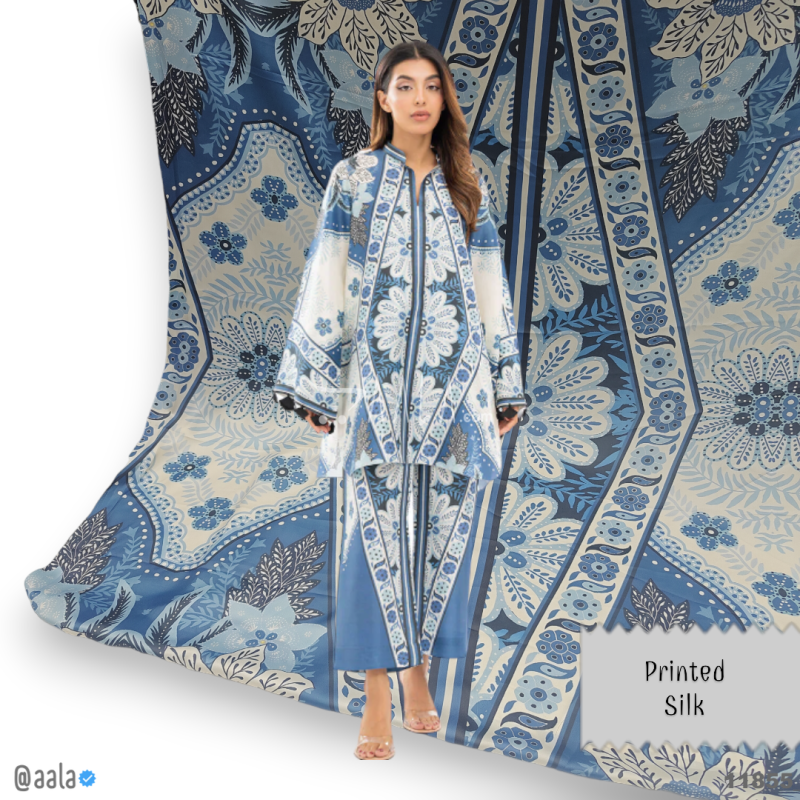 Printed Silk Blend 44-Inches PRINTED Per-Pc 