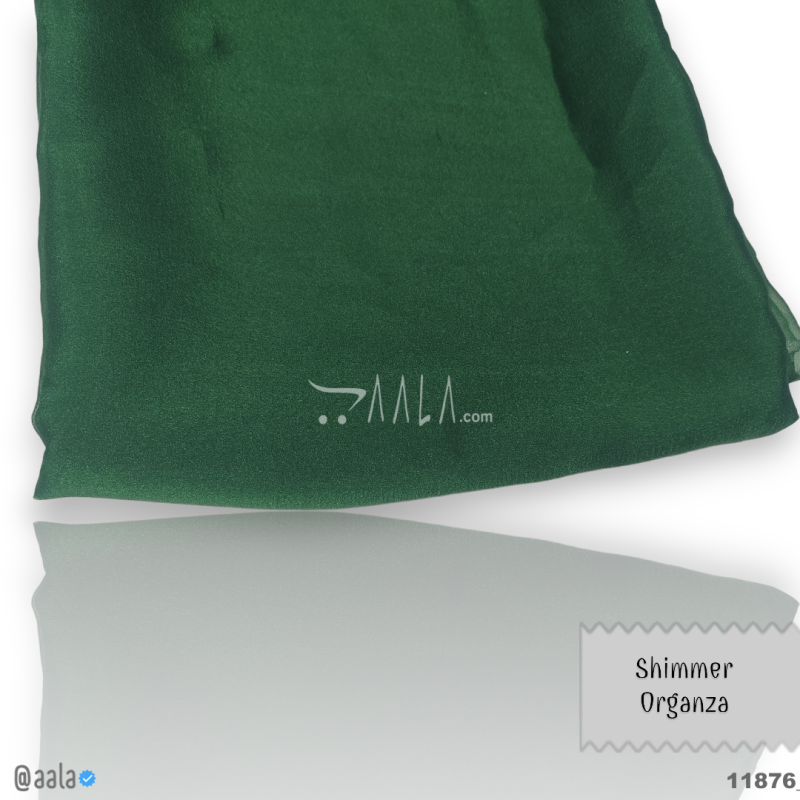 Shimmer Organza Blend 44-Inches GREEN Per-Metre 