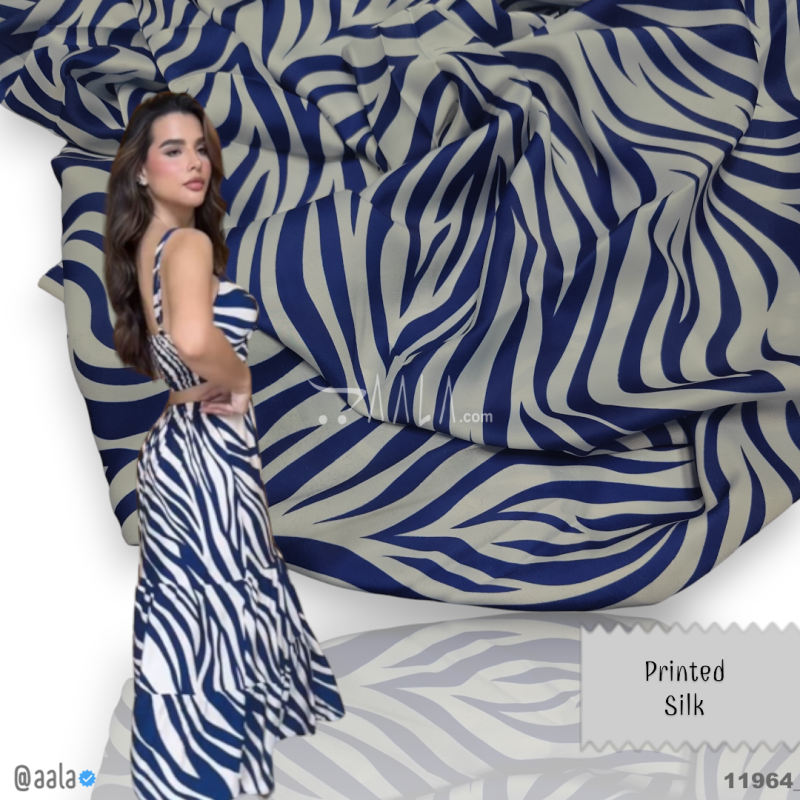 Printed Silk Blend 44-Inches PRINTED Per-Metre