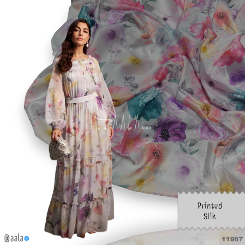 Printed Silk Blend 44-Inches PRINTED Per-Metre