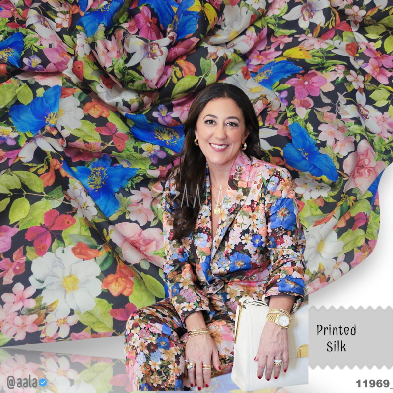 Printed Silk Blend 44-Inches PRINTED Per-Metre