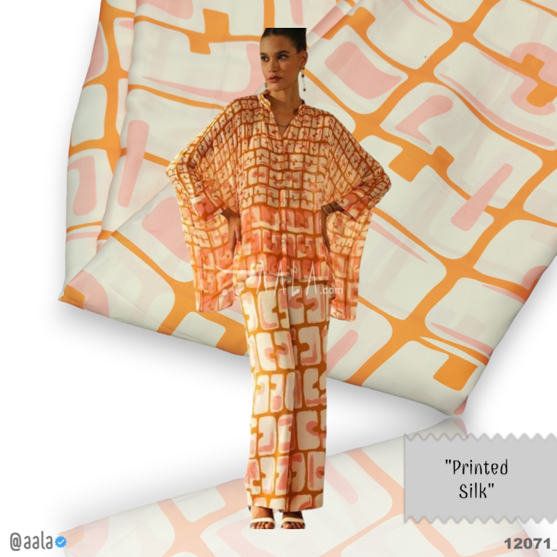 Printed Silk Blend 44-Inches PRINTED Per-Metre