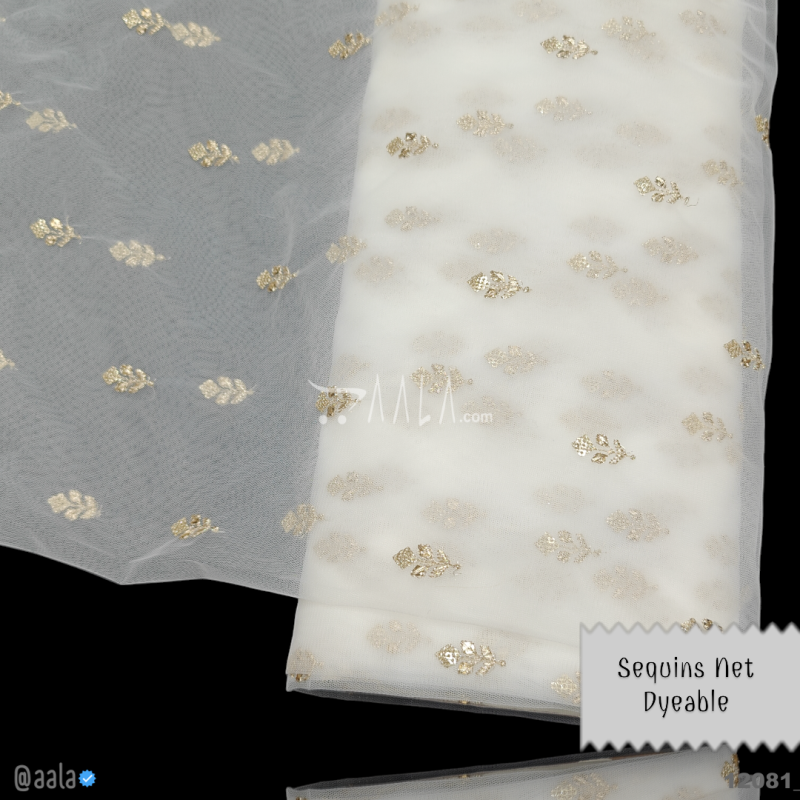 Sequins Net Nylon 44-Inches DYEABLE Per-Metre