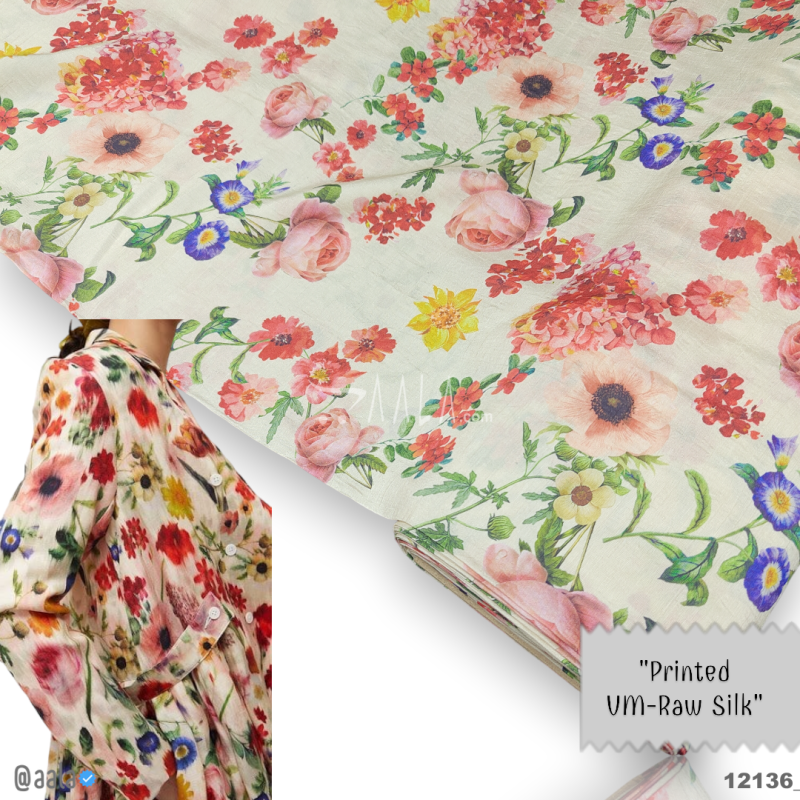 VM-Printed Silk Cotton 44-Inches PRINTED Per-Metre 
