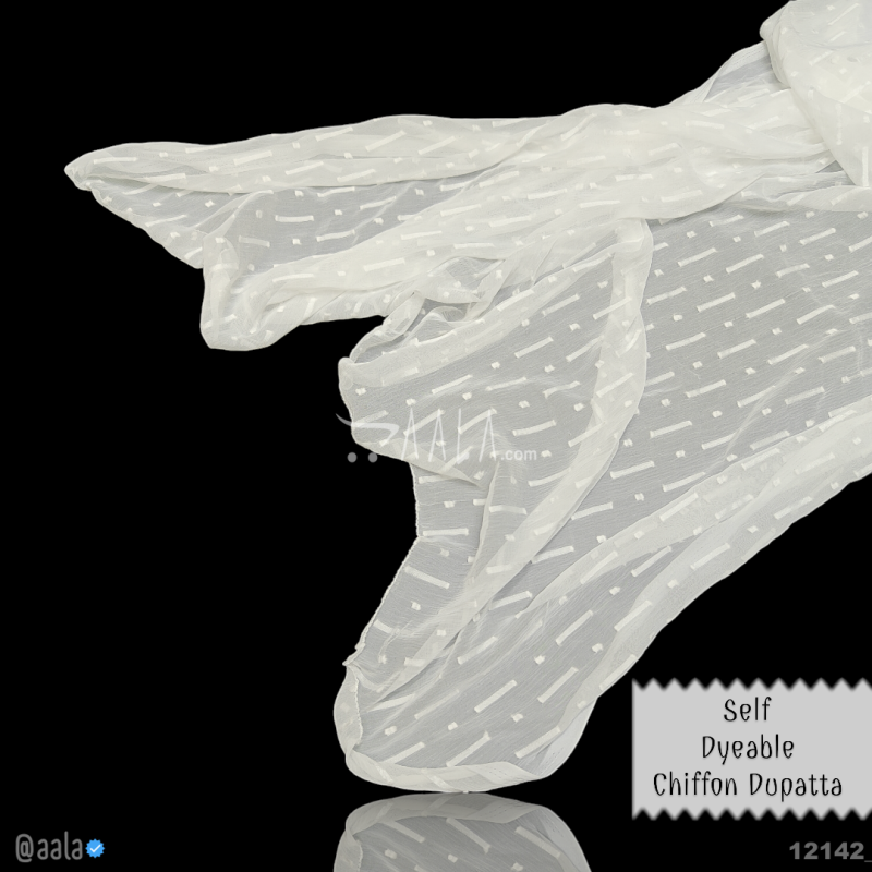 Self Chiffon Nylon Dupatta-32-Inches DYEABLE 2.25-Metres