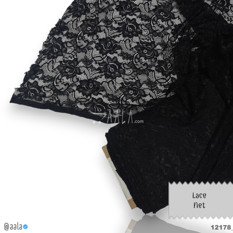Lace Net Nylon 58-Inches BLACK Per-Metre