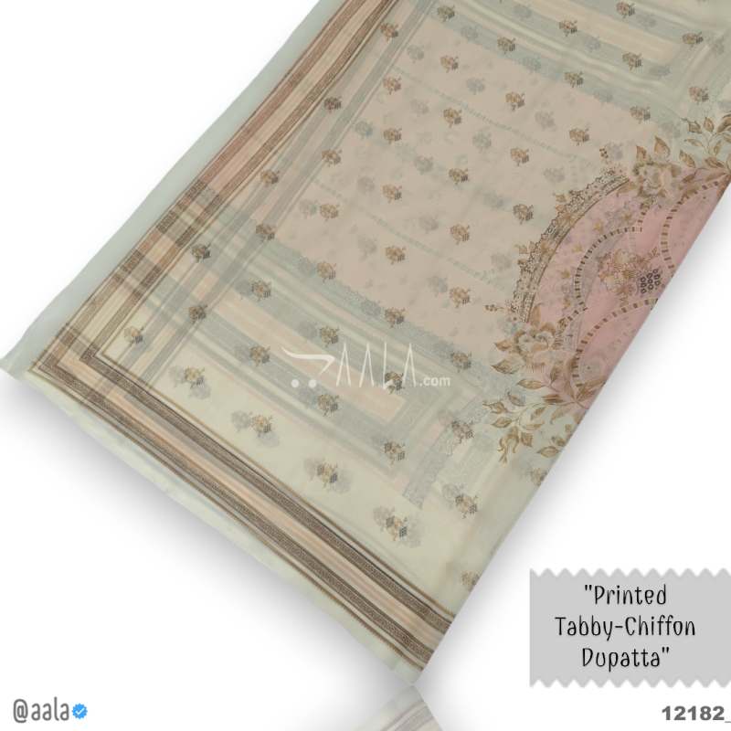 Printed-Tabby Chiffon Blend Dupatta-32-Inches PRINTED 2.25-Metres 