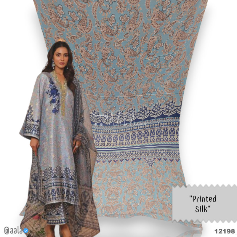 Printed Silk Blend 44-Inches PRINTED Per-Pc