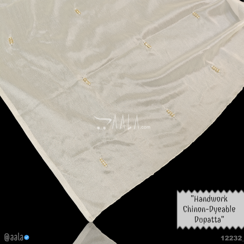Handwork Chinon Nylon Dupatta-32-Inches DYEABLE 2.25-Metres
