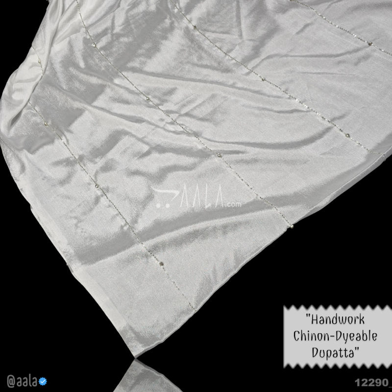 Handwork Chinon Nylon Dupatta-36-Inches DYEABLE 2.25-Metres 