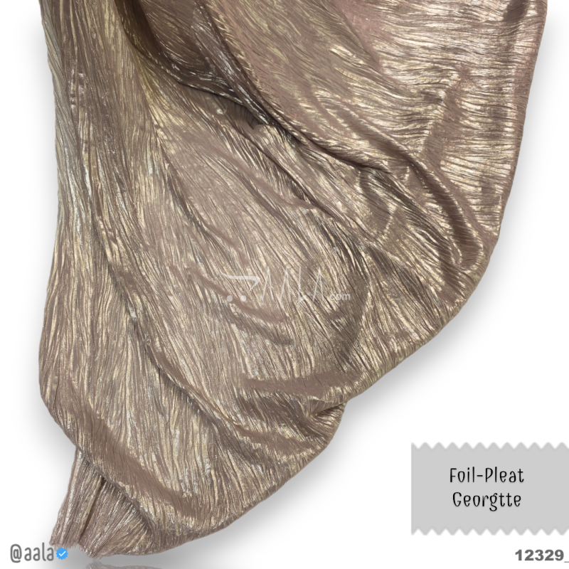 Foil-Pleat Georgette Blend 44-Inches GOLD Per-Metre 