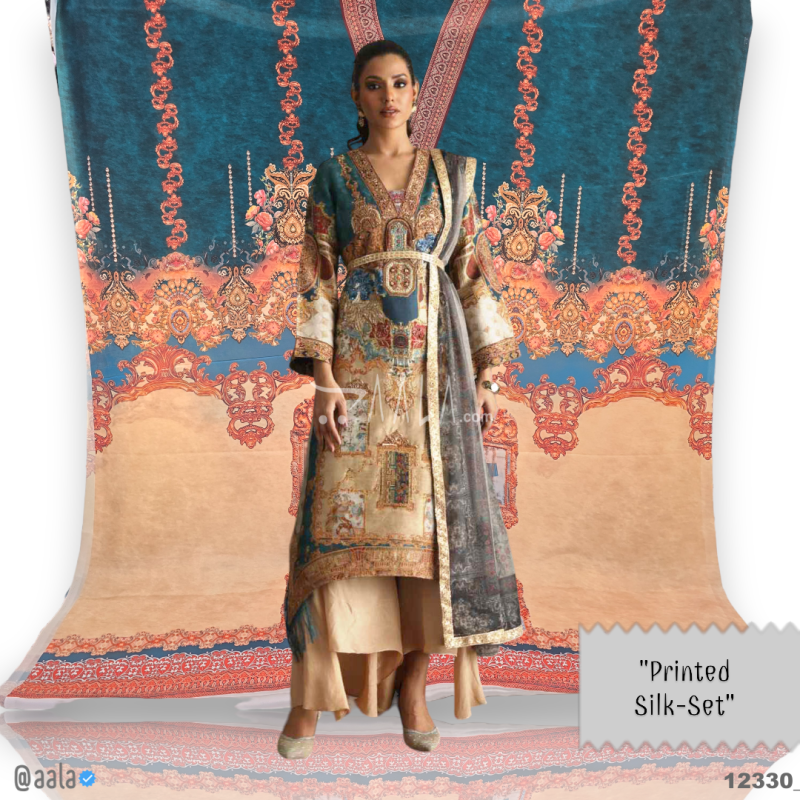 Printed Silk Blend 44-Inches PRINTED Per-Pc 