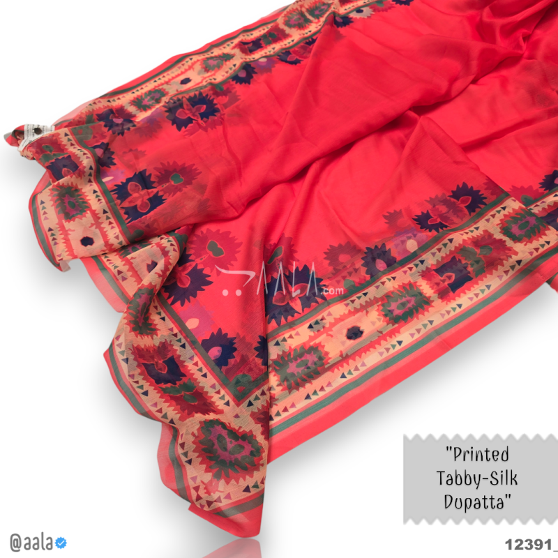 Printed-Tabby Chiffon Blend Dupatta-32-Inches PRINTED 2.25-Metres 