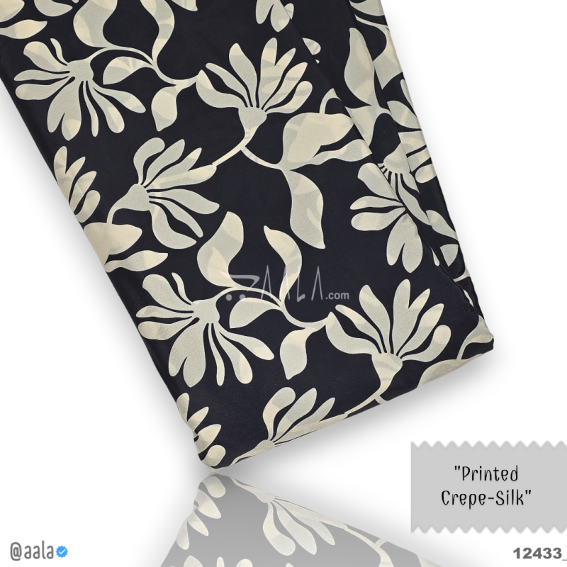 Printed-Silk Crepe Blend 44-Inches PRINTED Per-Metre 