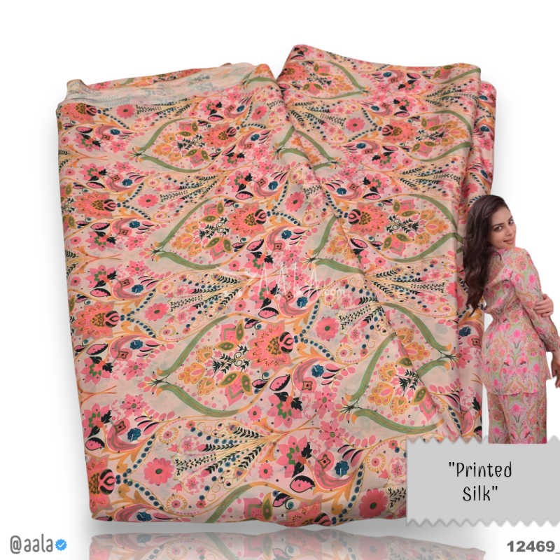 Printed Silk Blend 44-Inches PRINTED Per-Metre 
