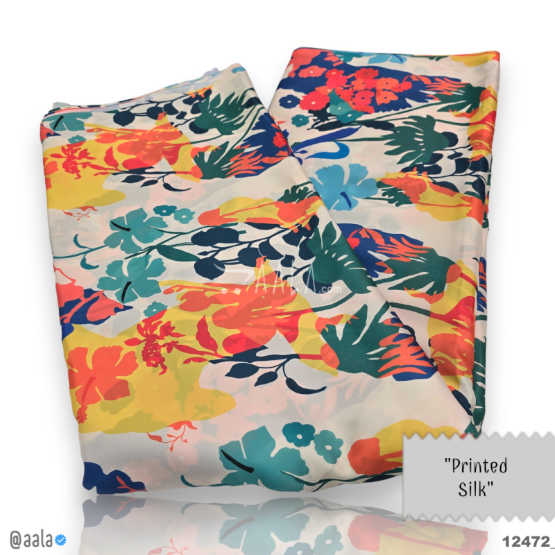 Printed Silk Blend 44-Inches PRINTED Per-Metre