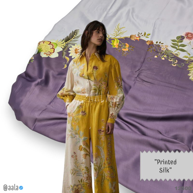 Printed Silk Blend 44-Inches PRINTED Per-Metre 