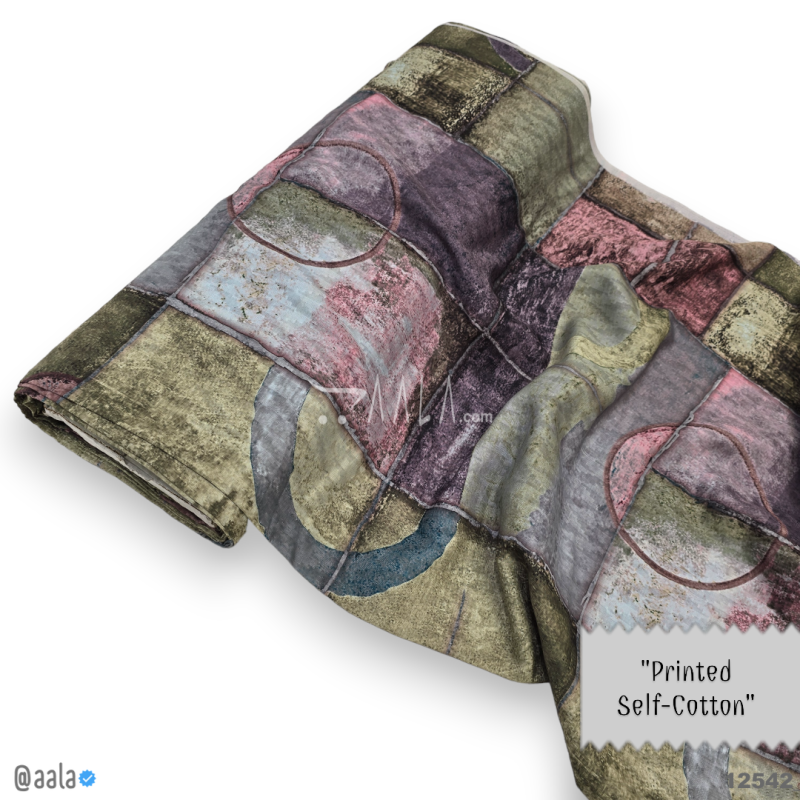 Printed-Jacquard Cotton Cotton 44-Inches PRINTED Per-Metre 