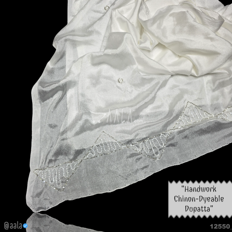 Handwork Chinon Nylon Dupatta-36-Inches DYEABLE 2.25-Metres 
