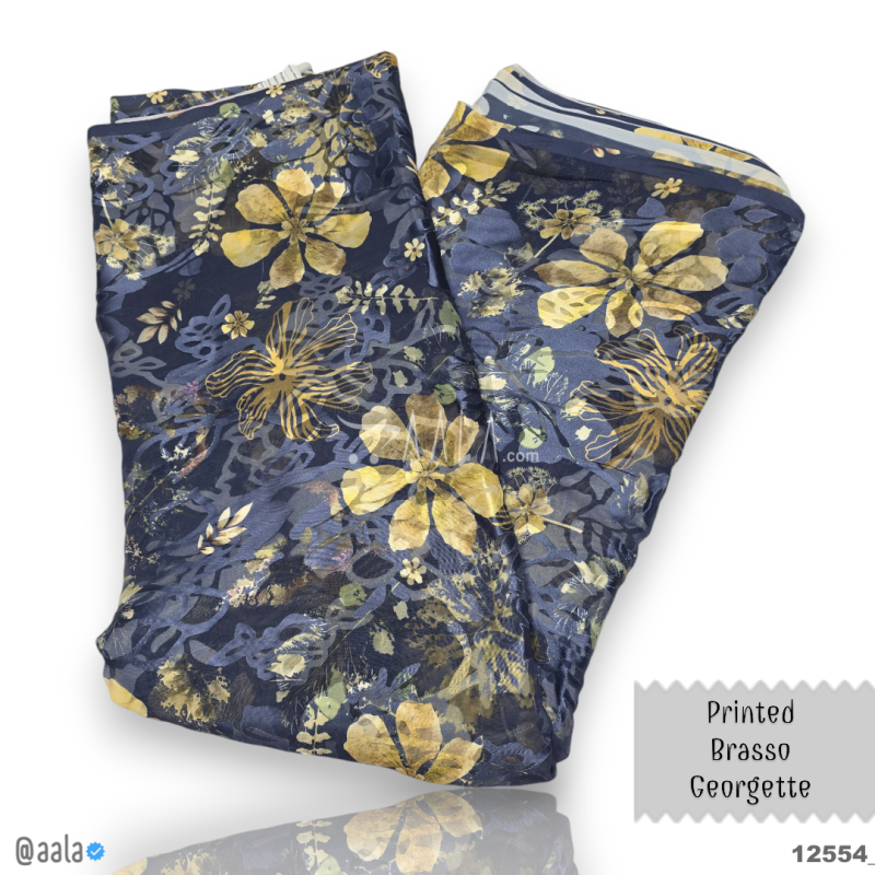 Printed-Brasso Georgette Blend 44-Inches PRINTED Per-Metre