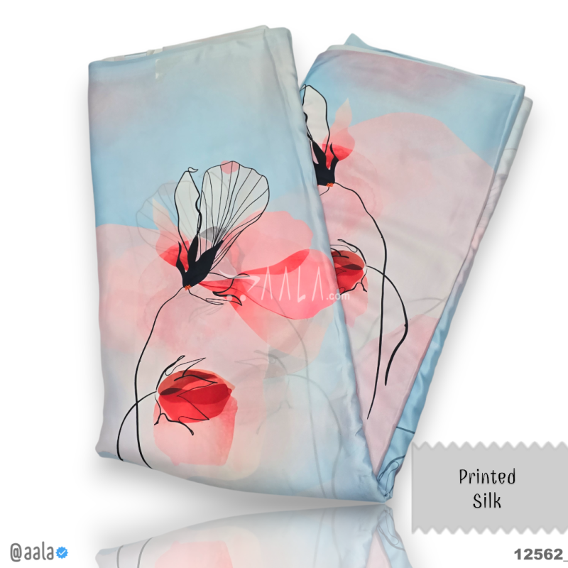 Printed Silk Blend 44-Inches PRINTED Per-Metre