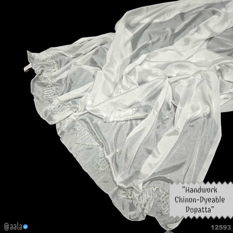 Handwork Chinon Nylon Dupatta-36-Inches DYEABLE 2.25-Metres 