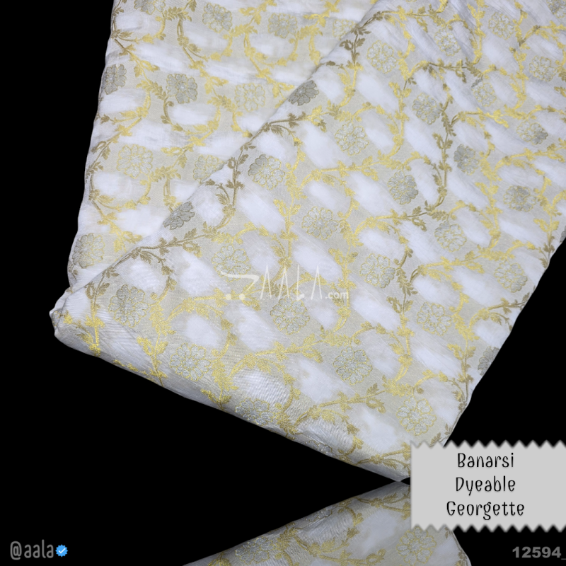 Banarsi Georgette Viscose 44-Inches DYEABLE Per-Metre 