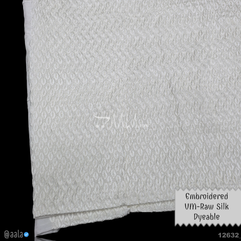 Embroidered-Raw Silk Viscose 44-Inches DYEABLE Per-Metre