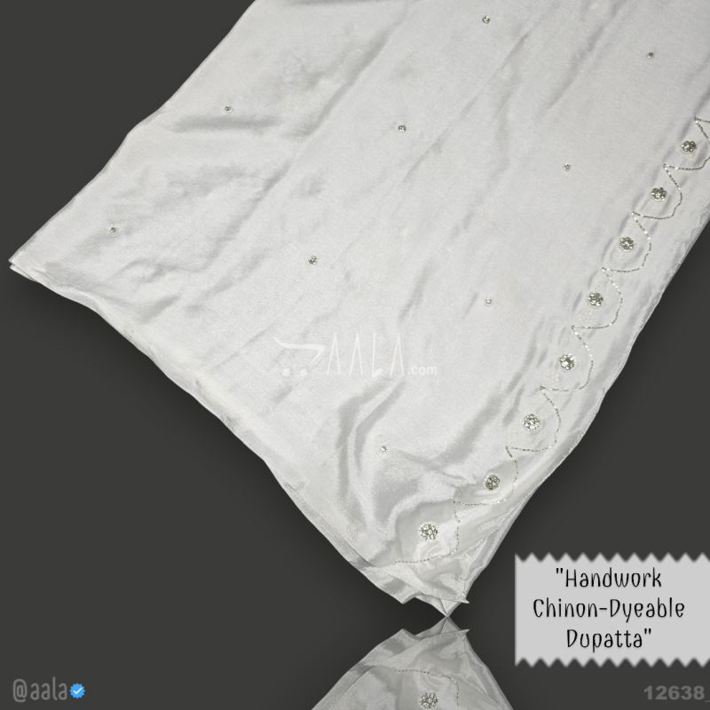 Handwork Chinon Nylon Dupatta-36-Inches DYEABLE 2.25-Metres