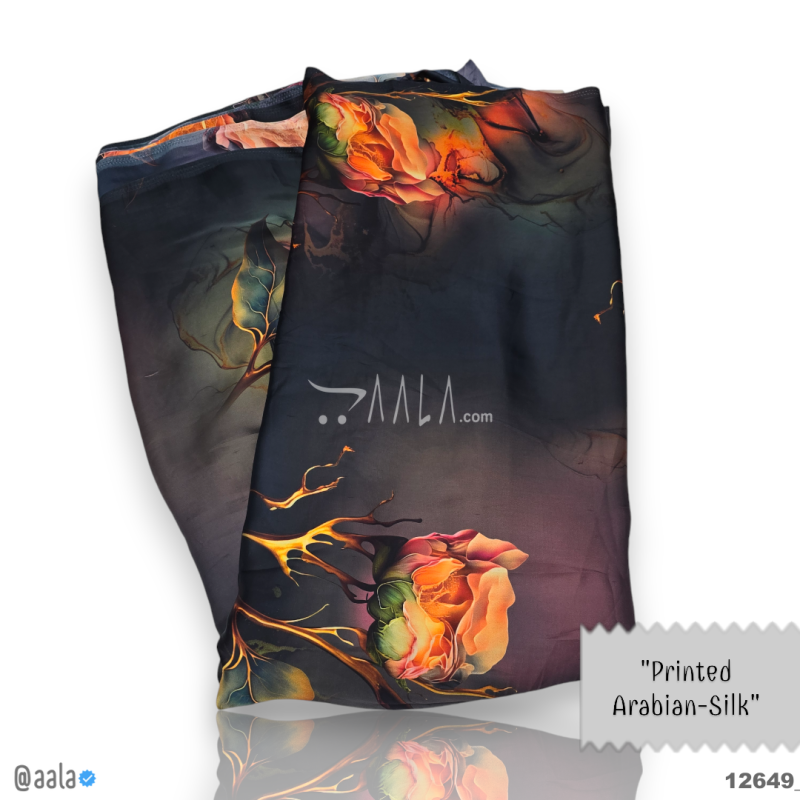 Printed-Arabian Silk Blend 44-Inches PRINTED Per-Metre 