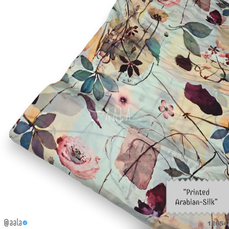 Printed-Arabian Silk Blend 44-Inches PRINTED Per-Metre 