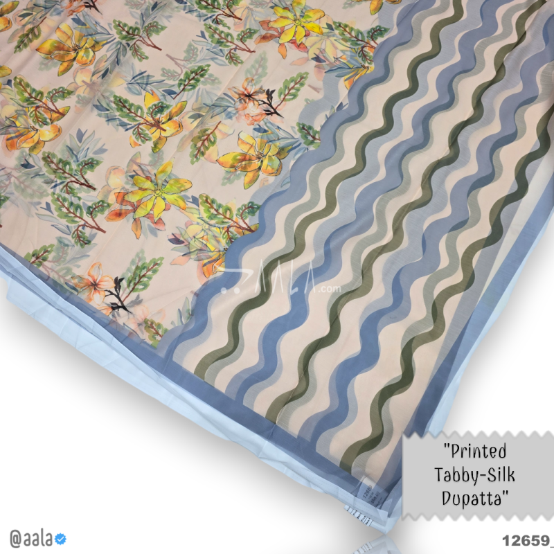 Printed-Tabby Chiffon Blend Dupatta-32-Inches PRINTED 2.25-Metres 