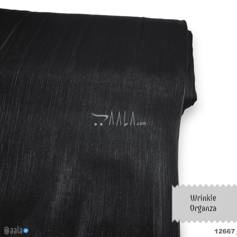 Wrinkle Organza Blend 58-Inches BLACK Per-Metre