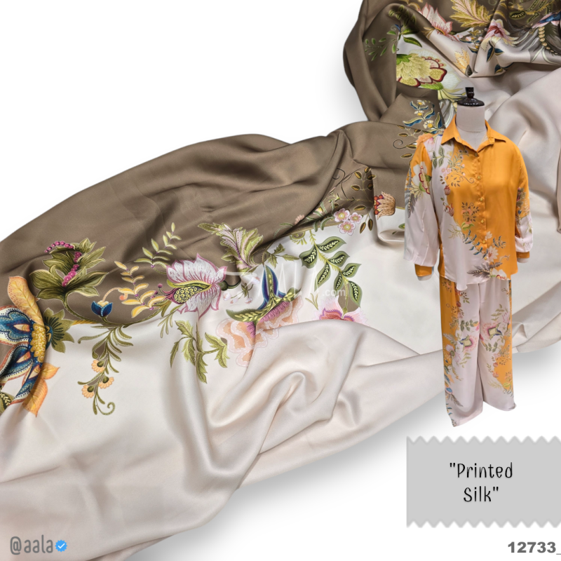 Printed Silk Blend 44-Inches PRINTED Per-Metre