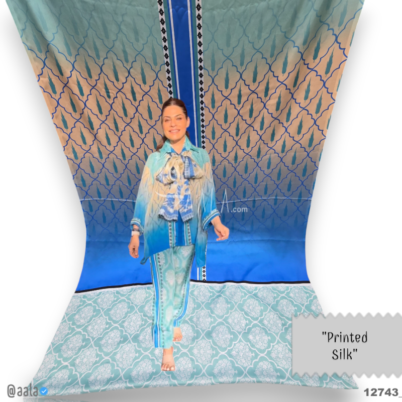 Printed Silk Blend 44-Inches PRINTED Per-Pc 