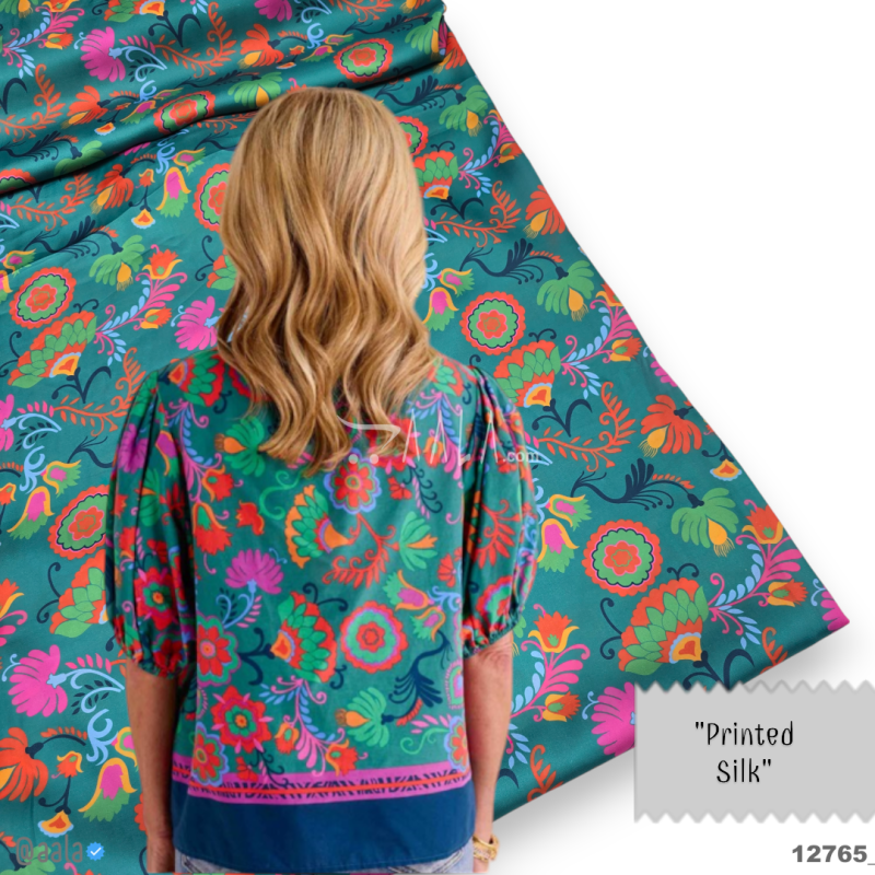 Printed Silk Blend 44-Inches PRINTED Per-Metre