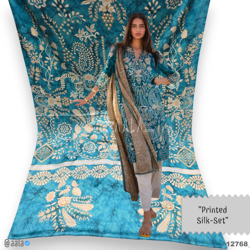 Printed Silk Blend 44-Inches PRINTED Per-Pc