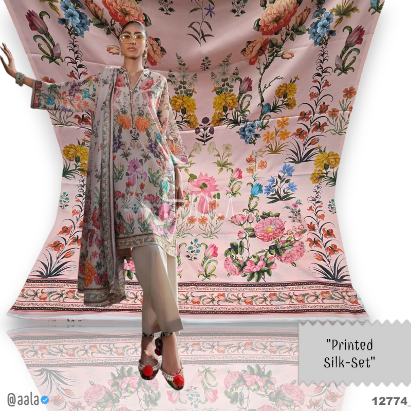 Printed Silk Blend 44-Inches PRINTED Per-Pc 