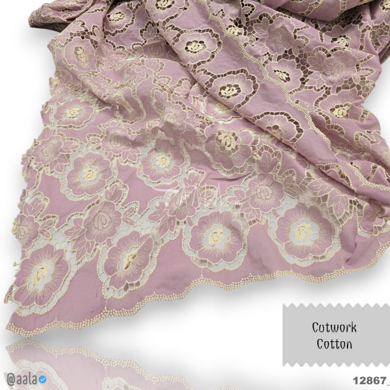 Cutwork Cotton Cotton 52-Inches LILAC Per-Metre 