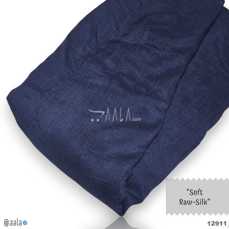 Soft-Raw Silk Blend 44-Inches BLUE Per-Metre 