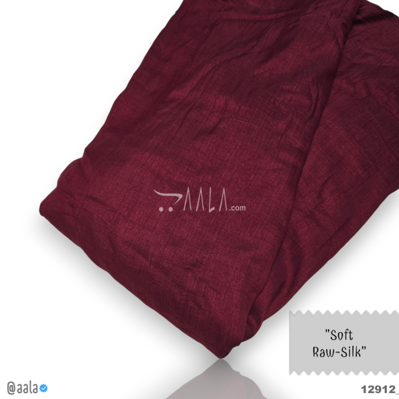 Soft-Raw Silk Blend 44-Inches MAROON Per-Metre 