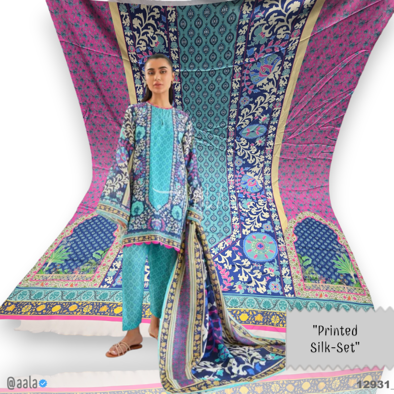 Printed Silk Blend 44-Inches PRINTED Per-Pc 
