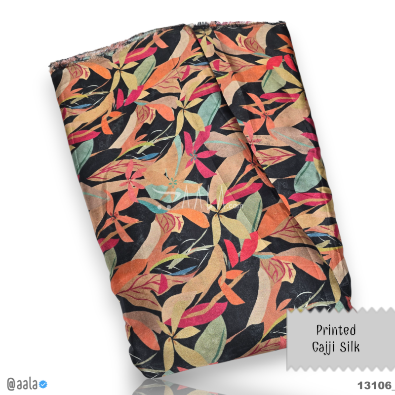 Printed-Gaji Silk Viscose 44-Inches PRINTED Per-Metre
