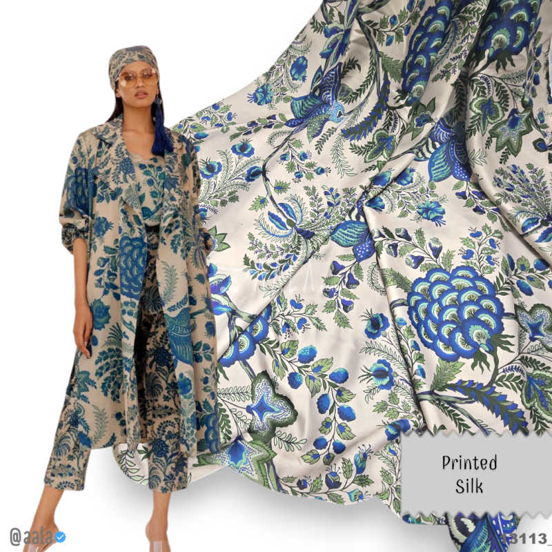 Printed Silk Blend 44-Inches PRINTED Per-Metre 