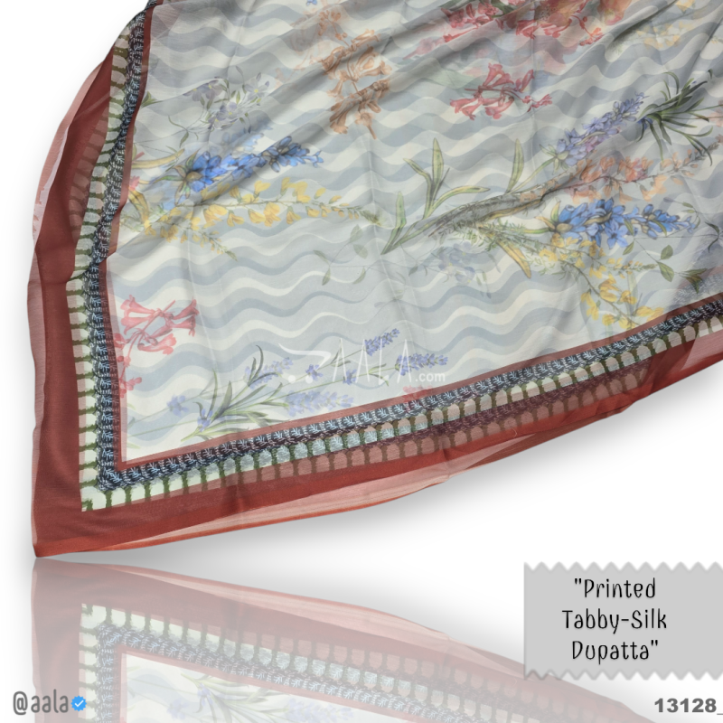 Printed-Tabby Chiffon Blend Dupatta-32-Inches PRINTED 2.25-Metres 