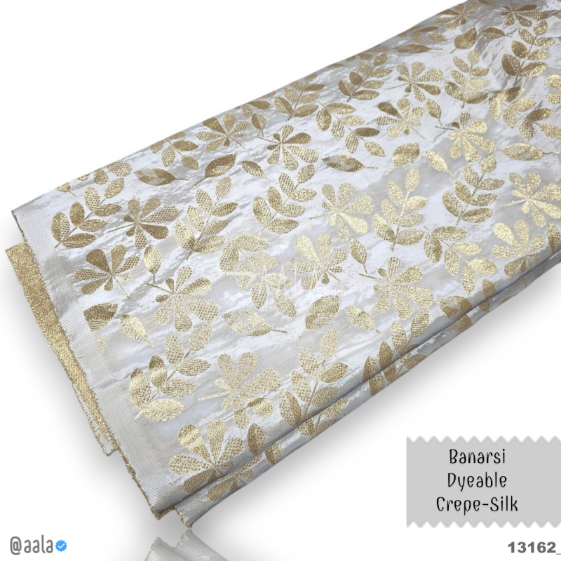 Banarsi Crepe Silk 44-Inches DYEABLE Per-Metre 