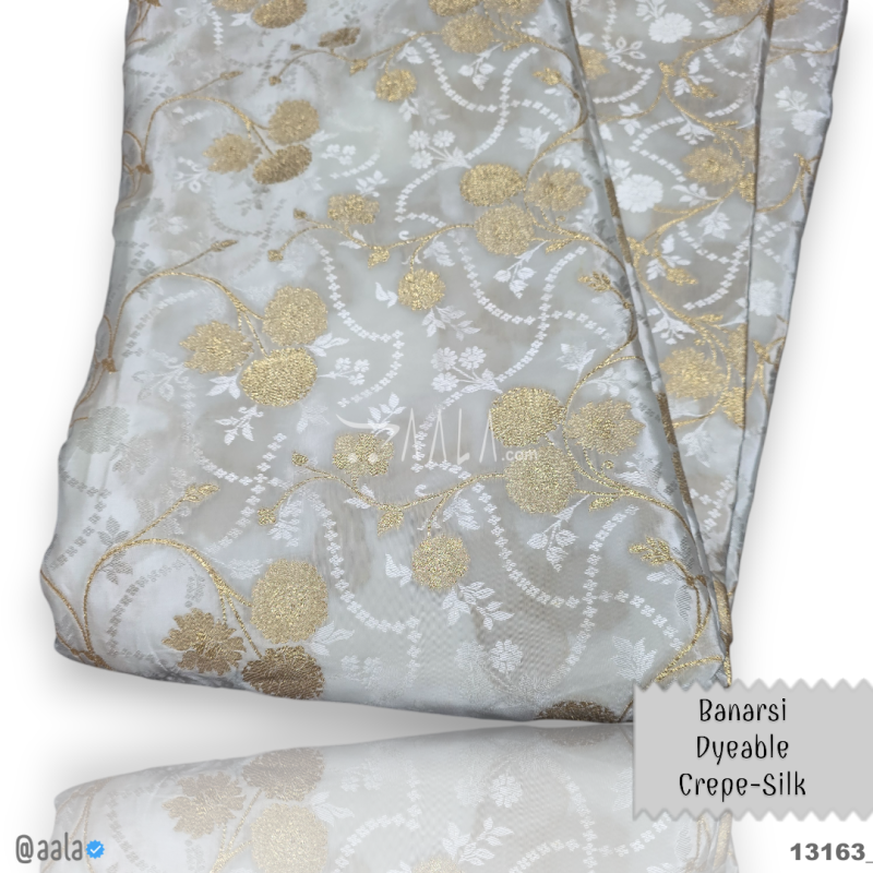 Banarsi Crepe Silk 44-Inches DYEABLE Per-Metre
