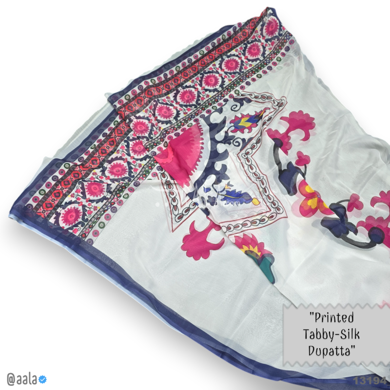 Printed-Tabby Chiffon Blend Dupatta-32-Inches PRINTED 2.25-Metres 
