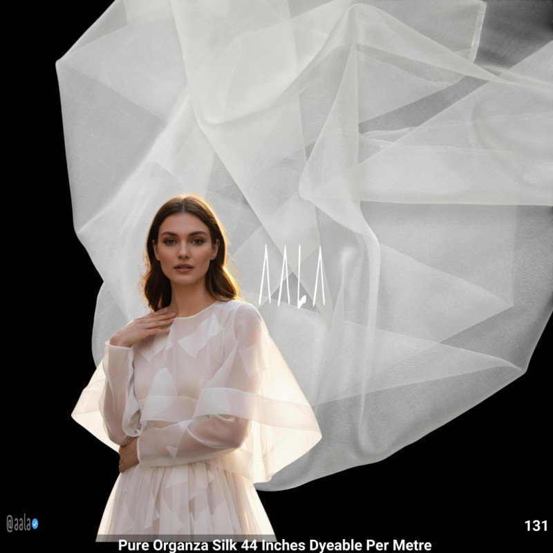 Pure Organza Silk 44 Inches Dyeable Per Metre 